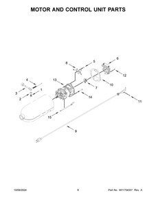 04 - Motor And Control Unit Parts Diagram and Parts List for KSM85PSCOB5  Whirlpool Mixer