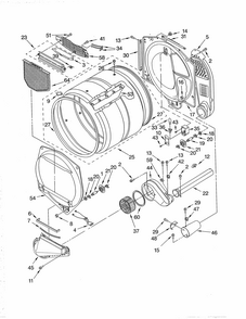 Bulkhead Diagram and Parts List for 11094832202  Kenmore Dryer
