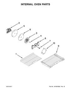 Internal Oven Parts Diagram and Parts List for KFGD500ESS02  KitchenAid Range