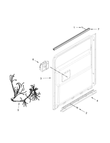 Inner Door Parts Diagram and Parts List for KDTE204ESS1  KitchenAid Dishwasher