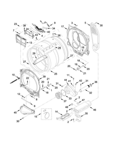 Bulkhead Parts Diagram and Parts List for 11068133411  Kenmore Dryer