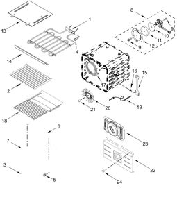 Internal Oven Parts Diagram and Parts List for JOESC530RL00  Whirlpool Wall Oven