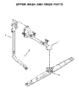 Upper wash and rinse parts Diagram and Parts List for WDF520PADB9  Whirlpool Dishwasher