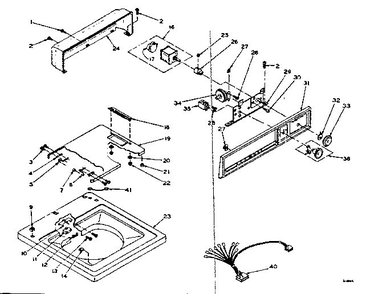 Machine Top Assembly Diagram and Parts List for 1106114510  Kenmore Washer