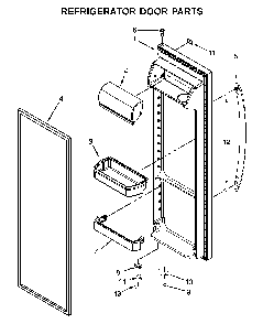 Refrigerator door parts Diagram and Parts List for WRS315SNHW03  Whirlpool Refrigerator