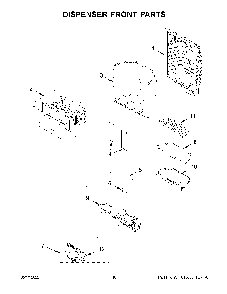 Dispenser Front Parts Diagram and Parts List for KRFF507HPS04  KitchenAid Refrigerator