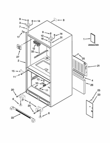 Cabinet Parts Diagram and Parts List for 59679219012  Kenmore Refrigerator