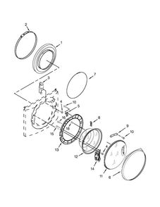 Door Parts Diagram and Parts List for WFW8300SW00  Whirlpool Washer