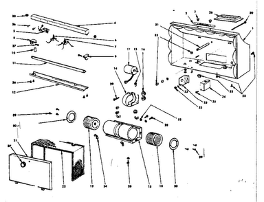Rangehood Assembly Diagram and Parts List for 1555166740  Kenmore Range Hood