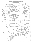 PUMP AND MOTOR PARTS Diagram and Parts List for KUDK01ILBS1  KitchenAid Dishwasher