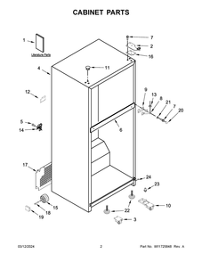 Cabinet Parts Diagram and Parts List for WRT549SZDM06  Whirlpool Refrigerator
