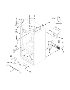 Cabinet Parts Diagram and Parts List for KRFC400EWH01  KitchenAid Refrigerator