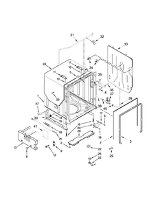 Tub, Tank And Frame Parts Diagram and Parts List for KDTE554CSS1  KitchenAid Dishwasher