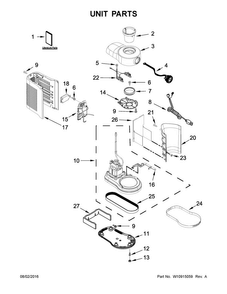Unit Parts Diagram and Parts List for 7KSB5015ZCA0  KitchenAid Blender