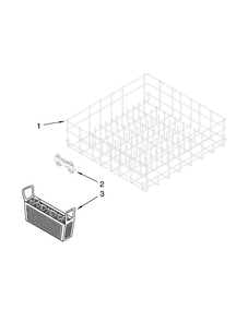 Lower Rack Parts Diagram and Parts List for WDP350PAAW4  Whirlpool Dishwasher