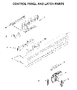 Control panel and latch parts Diagram and Parts List for WDF330PAHS5  Whirlpool Dishwasher