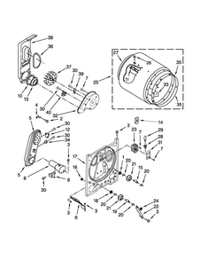 Bulkhead Parts Diagram and Parts List for 110C71492310  Kenmore Dryer