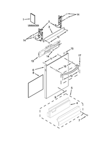 Door Panel Parts Diagram and Parts List for KUDS30FXWHA  KitchenAid Dishwasher