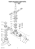 PUMP AND SPRAY ARM PARTS Diagram and Parts List for IUD4000RQ3  Whirlpool Dishwasher