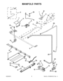 MANIFOLD PARTS Diagram and Parts List for SF216LXSM2  Whirlpool Range