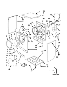 Cabinet And Door Parts Diagram and Parts List for WED7500VW2  Whirlpool Dryer