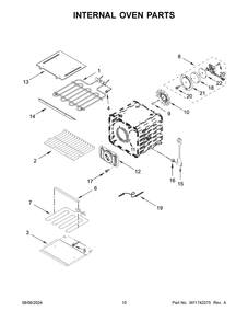 06 - Internal Oven Parts Diagram and Parts List for KOED430RSS00  Whirlpool Wall Oven