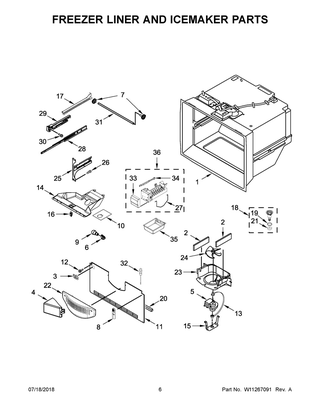 Freezer Liner And Icemaker Parts Diagram and Parts List for WRF535SWHZ01  Whirlpool Refrigerator