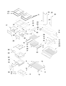 Shelf Parts Diagram and Parts List for KRFC302ESS00  KitchenAid Refrigerator