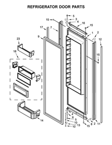Refrigerator Door Parts Diagram and Parts List for KBSN608EPA01  KitchenAid Refrigerator