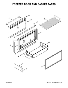 Freezer Door And Basket Parts Diagram and Parts List for KBFN502ESS02  KitchenAid Refrigerator
