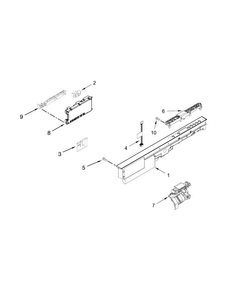 Control Panel And Latch Parts Diagram and Parts List for WDT920SADE0  Whirlpool Dishwasher