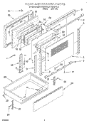 DOOR AND DRAWER Diagram and Parts List for KERI500HWH0  KitchenAid Range