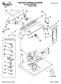 TOP AND CONSOLE PARTS Diagram and Parts List for LGR5620KQ2  Whirlpool Dryer
