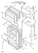 DOOR Diagram and Parts List for RT14WKYFW02  Roper Refrigerator