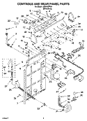 CONTROLS AND REAR PANEL PARTS Diagram and Parts List for LSB6500PW0  Whirlpool Washer