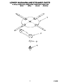 LOWER WASHARM AND STRAINER PARTS Diagram and Parts List for KUDP01FLBL5  KitchenAid Dishwasher