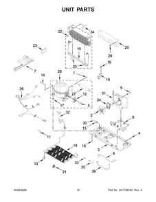 Unit Parts Diagram and Parts List for KRBL102ESS05  KitchenAid Refrigerator