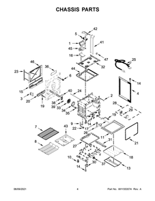 Chassis Parts Diagram and Parts List for WEGA25H0HZ1  Whirlpool Range