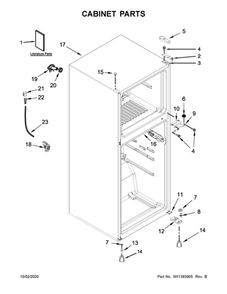 Cabinet Parts Diagram and Parts List for WRT312CZJB00  Whirlpool Refrigerator