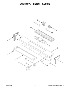 03 - Control Panel Parts Diagram and Parts List for WSES7530RZ0  Whirlpool Wall Oven