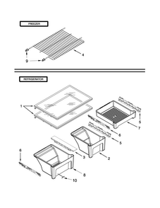 Shelf Parts Diagram and Parts List for WRT359SFYF01  Whirlpool Refrigerator