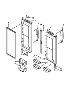 Refrigerator Door Parts Diagram and Parts List for 59679463410  Kenmore Refrigerator