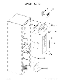 Part Location Diagram of W10726191 Whirlpool COVER