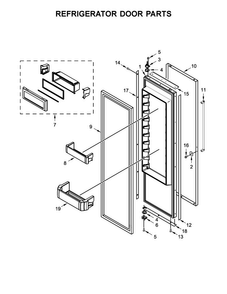 Refrigerator Door Parts Diagram and Parts List for KBSD618ESS01  KitchenAid Refrigerator