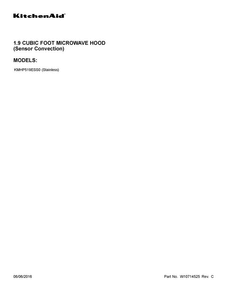 Cover Sheet Diagram and Parts List for KMHP519ESS0  KitchenAid Microwave