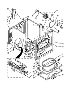 Cabinet Parts Diagram and Parts List for 7MWGD1900DW0  Whirlpool Dryer