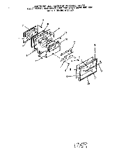 Oven Door Diagram and Parts List for 2276*0A  Roper Range