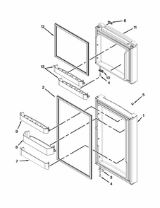 Door Parts Diagram and Parts List for 10686399310  Kenmore Refrigerator