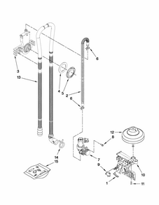 Fill, Drain And Overfill Parts Diagram and Parts List for 66513014K110  Kenmore Dishwasher