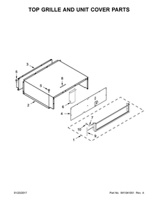 Top Grille And Unit Cover Parts Diagram and Parts List for KBFN506EPA01  KitchenAid Refrigerator